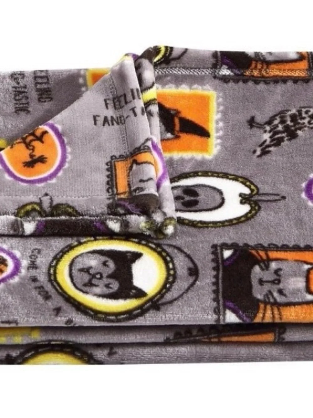 Way to Celebrate Framed Halloween Characters Velvet Plush Throw. 50” By 60”.